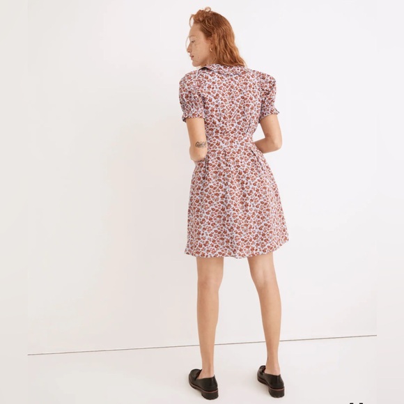 NWT Madewell Collared Puff-Sleeve Mini Dress in Piccola Floral, Size 6 - Picture 5 of 16
